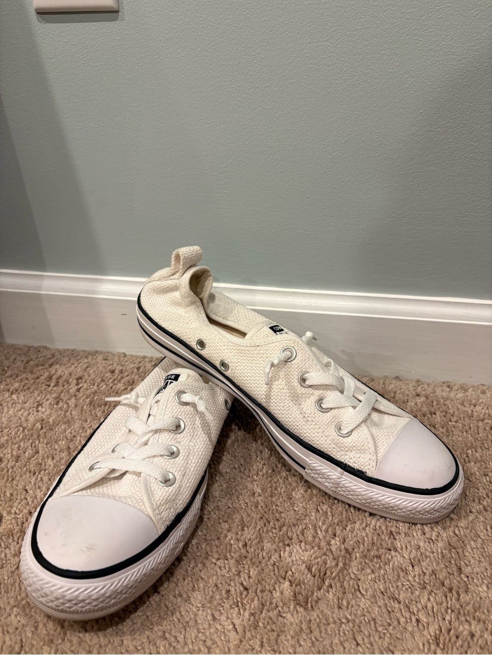 Converse White Canvas Low-Top Sneakers